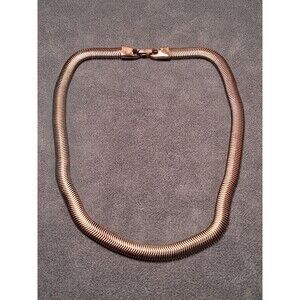 Slinky Herringbone Necklace Flexible Silver Tone Chain